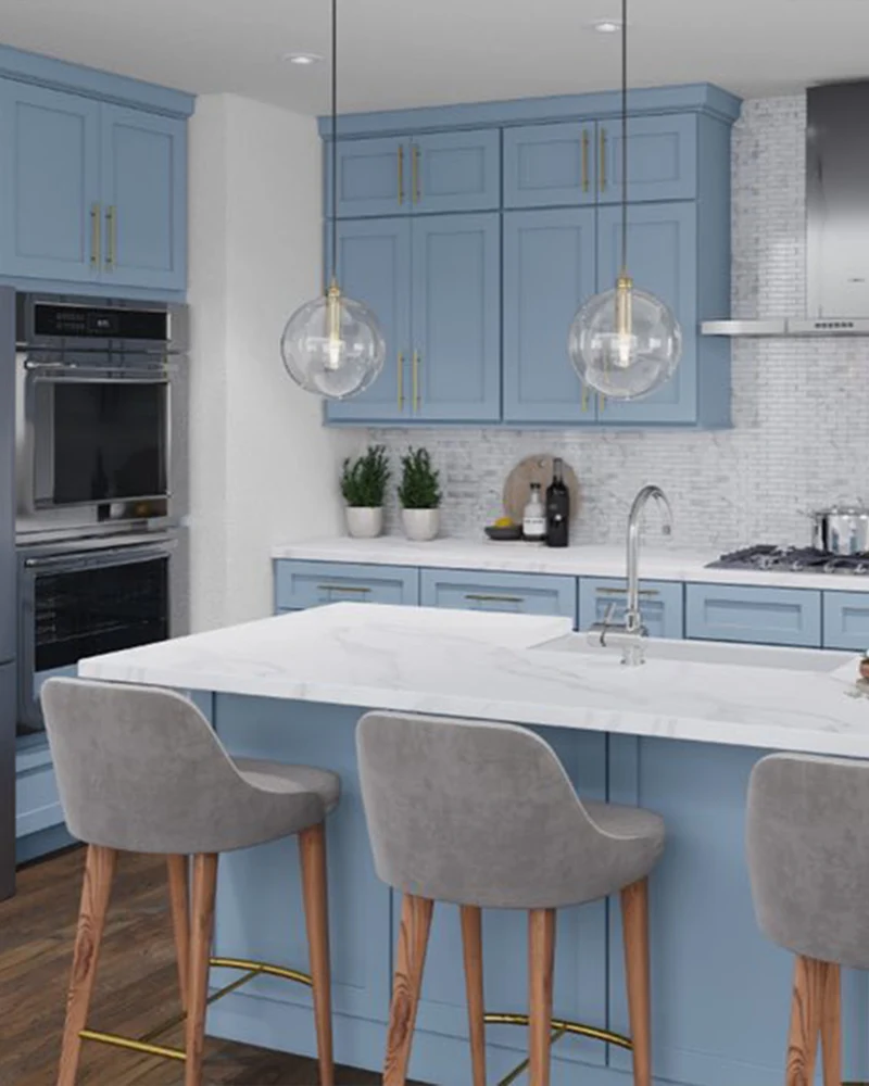 Light Blue Kitchen Cabinet