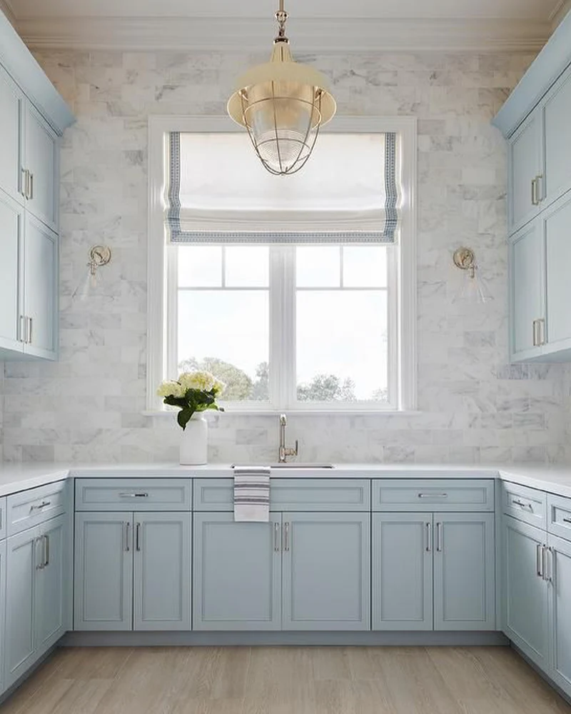 Light Blue Kitchen Cabinet