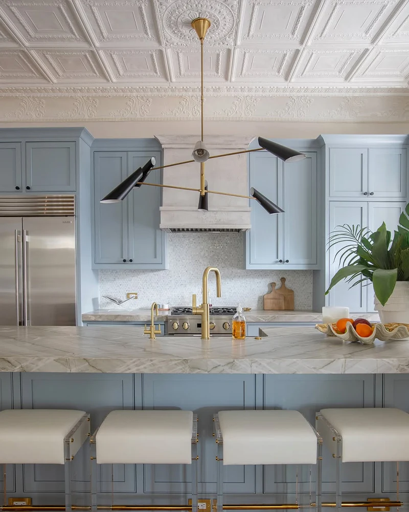 Light Blue Kitchen Cabinet