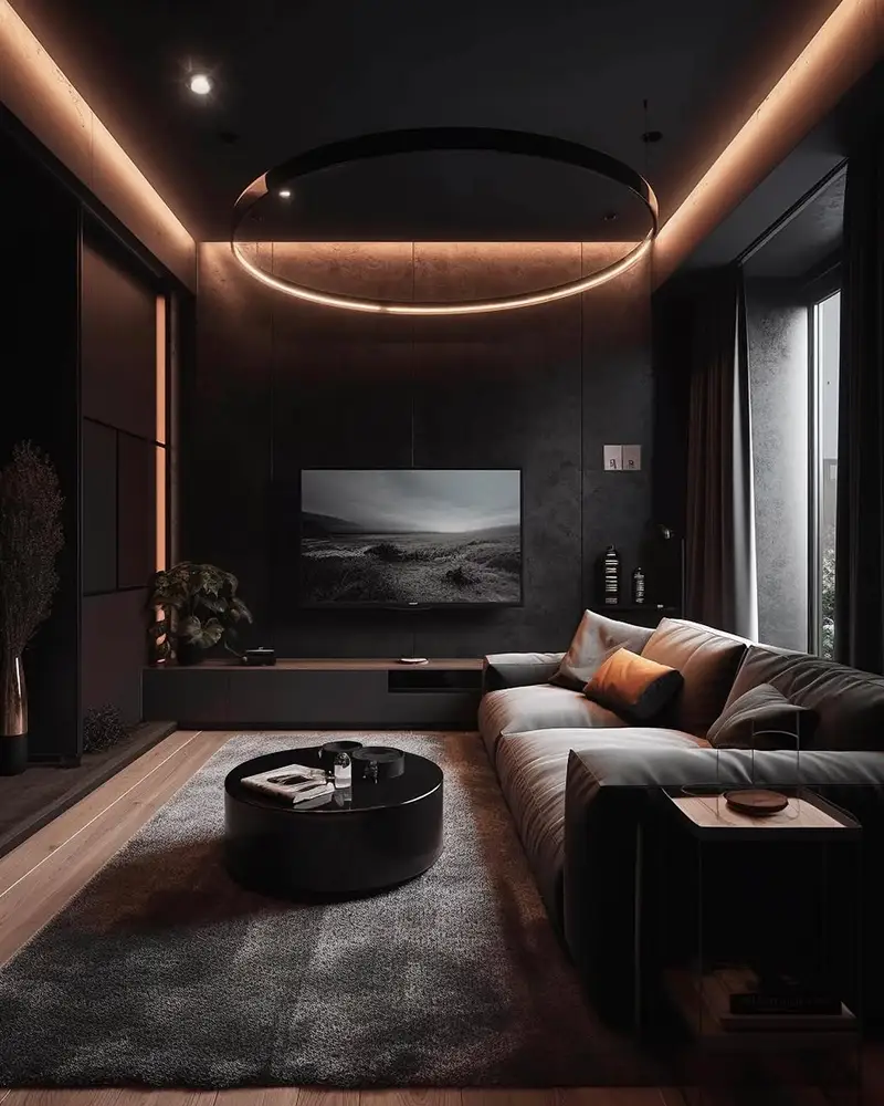 Black Color Living Room