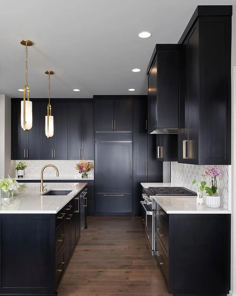 Black Kitchen Cabinet