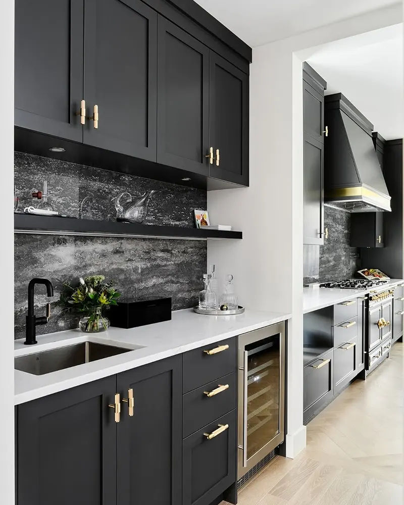 Black Kitchen Cabinet