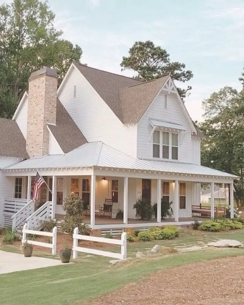White Farmhouse Exterior