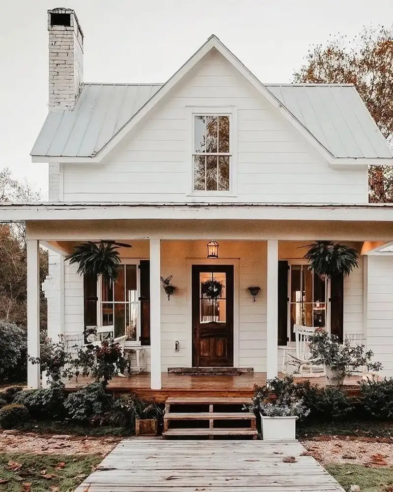White Farmhouse Exterior