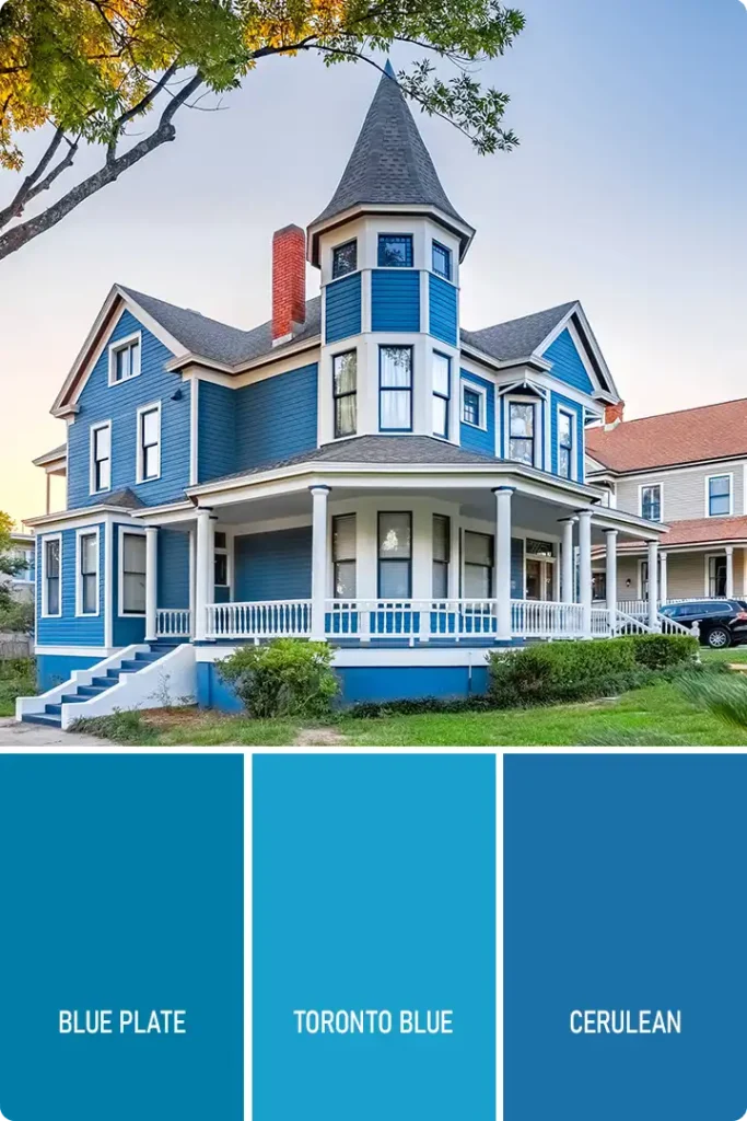 Cerulean Blue Exterior House Color