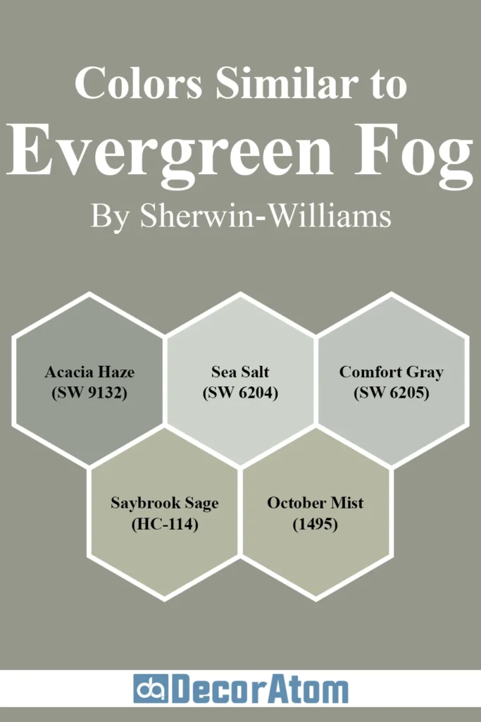 Colors Similar to Sherwin-Williams Evergreen Fog SW 9130