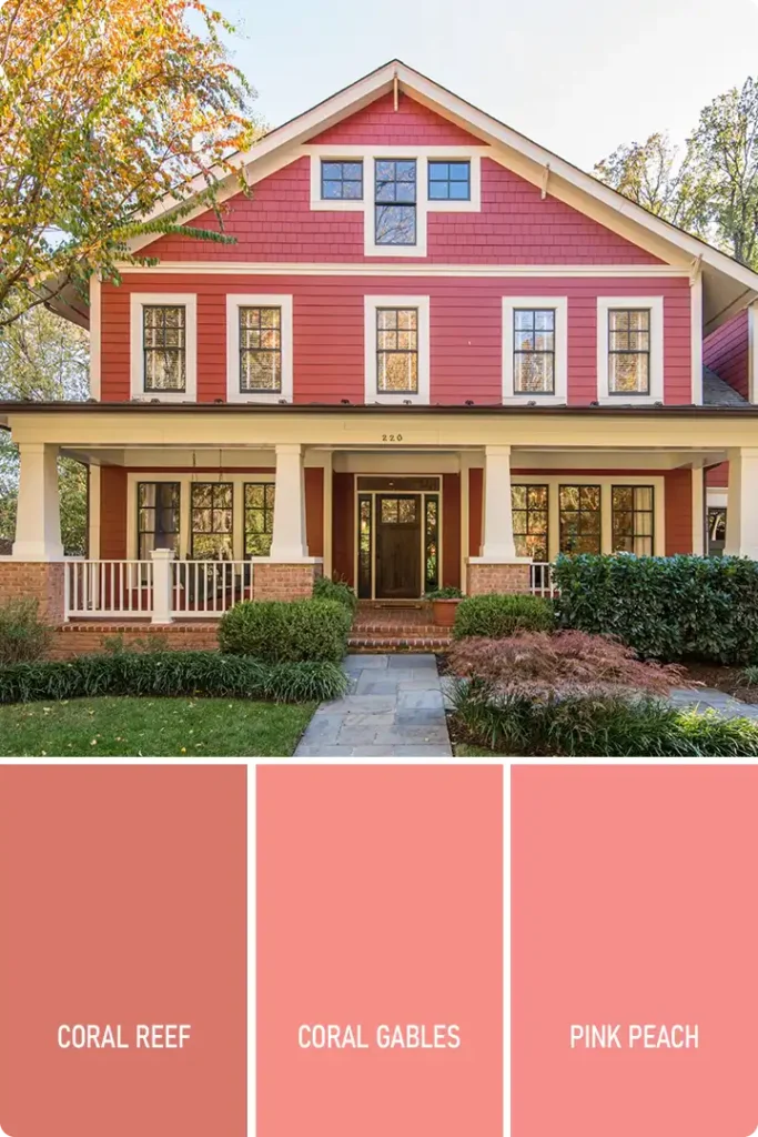Coral Orange Exterior House Color