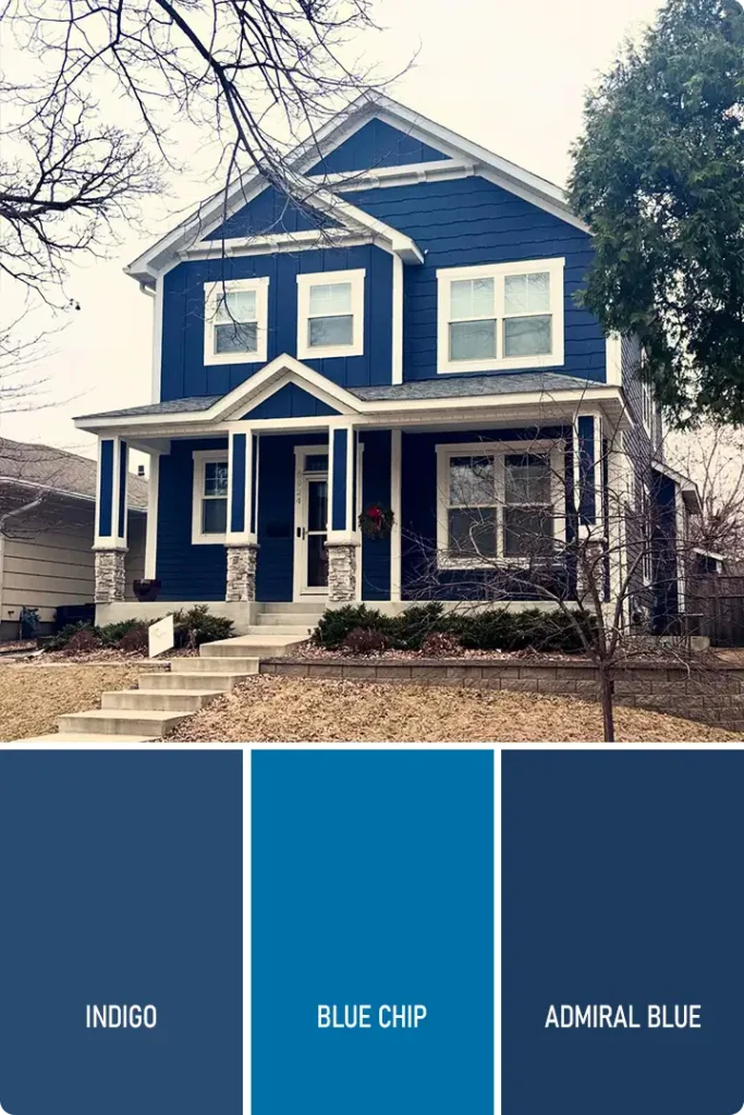 Deep Blue Exterior House Color