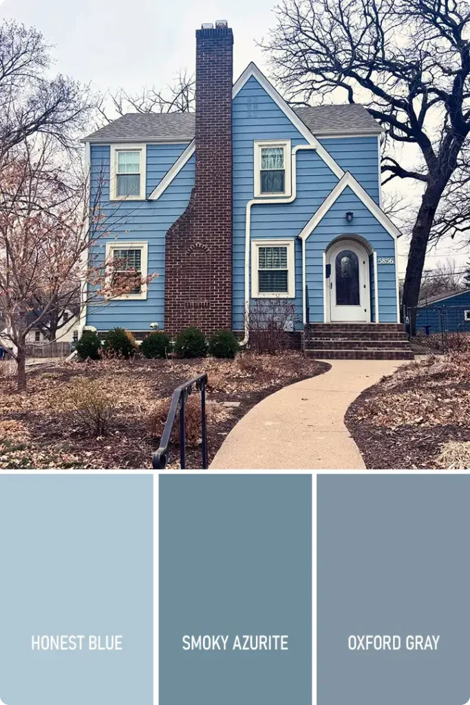 Dusty Blue Exterior House Color