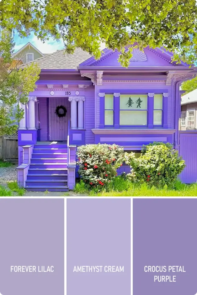 Lilac and Amethyst Purple Exterior House Color