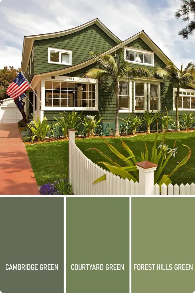 Natural Green Exterior House Color