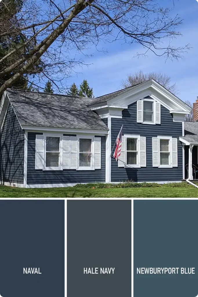 Navy Blue Exterior House Color