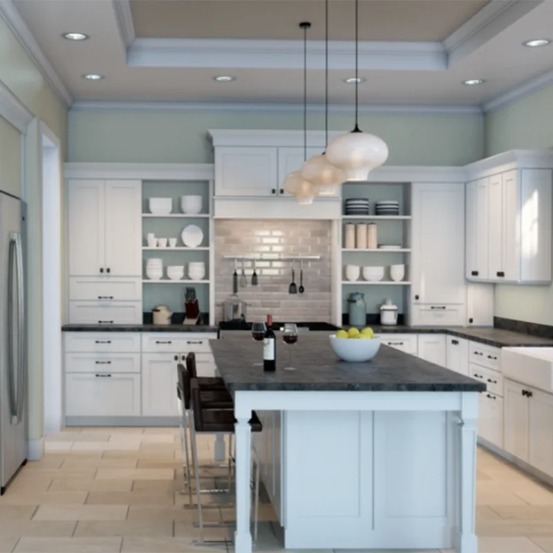 Sherwin Williams Sea Salt SW 6204 in Kitchen and Kitchen Cabinets