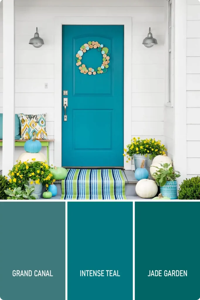 Teal Blue Front Door