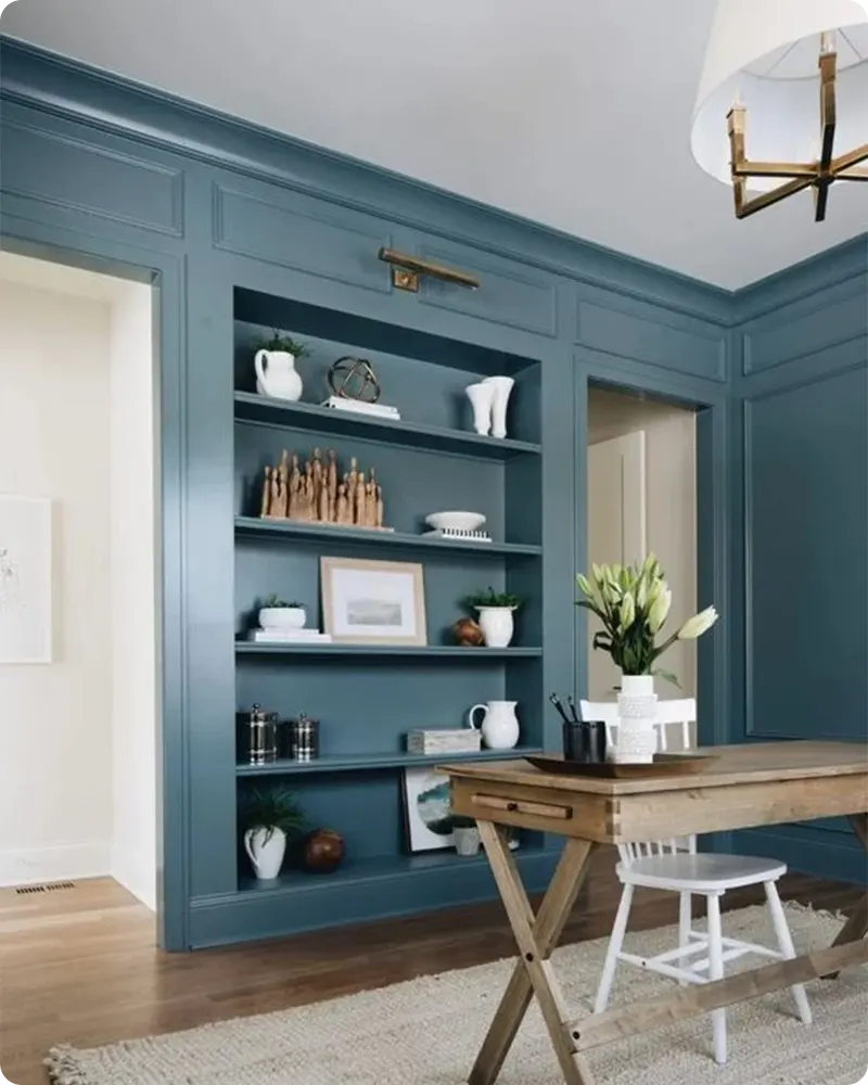 Benjamin Moore Blue Gray Painted Room