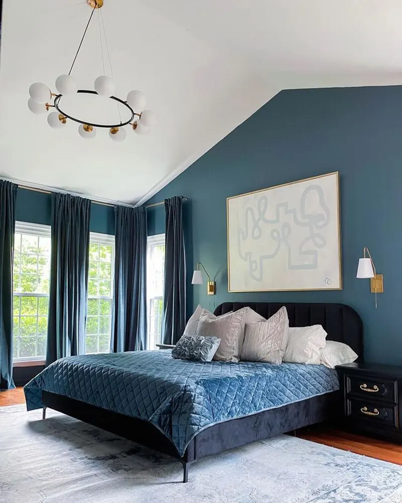 Blue Gray Painted Room
