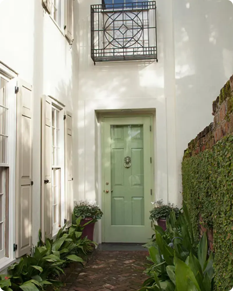 Green Color Front Door