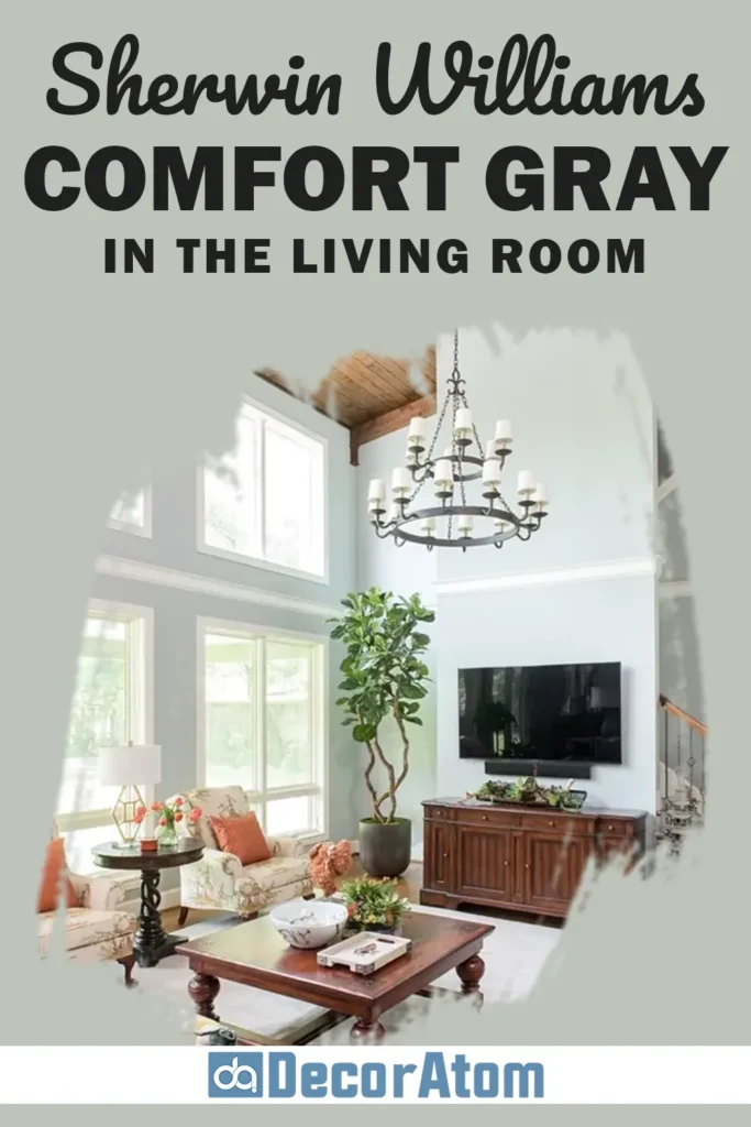 Sherwin Williams Comfort Gray in the Living Room