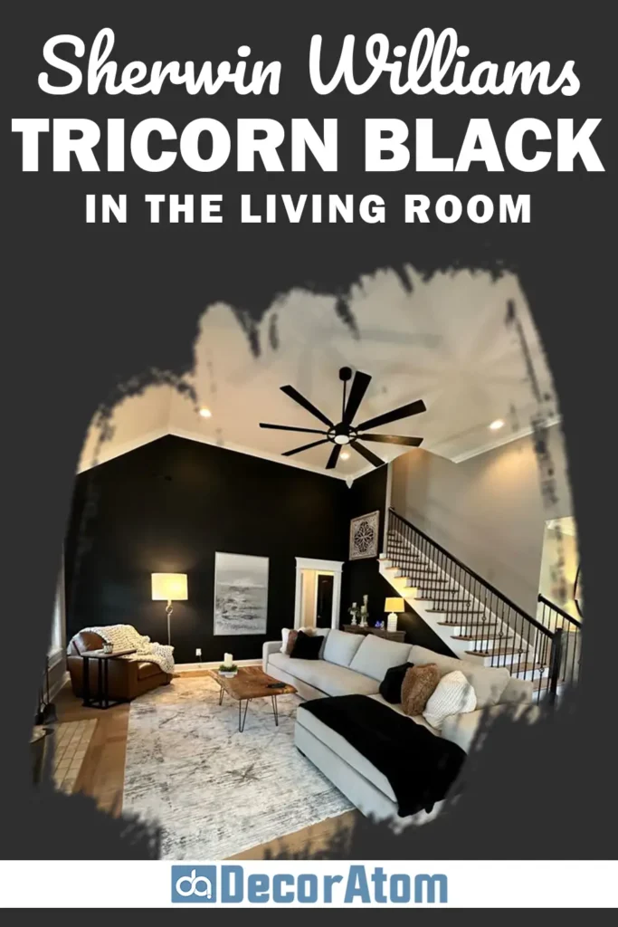 Sherwin Williams Tricorn Black in the Living Room