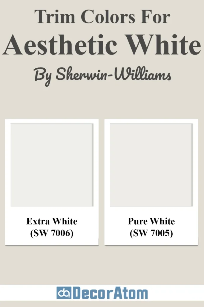 Trim Colors to Pair With Sherwin Williams Aesthetic White SW 7035