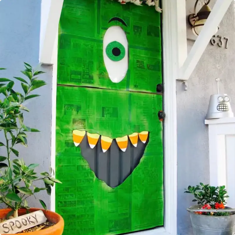 A Goofy One-Eyed Monster Door to Greet Your Guests