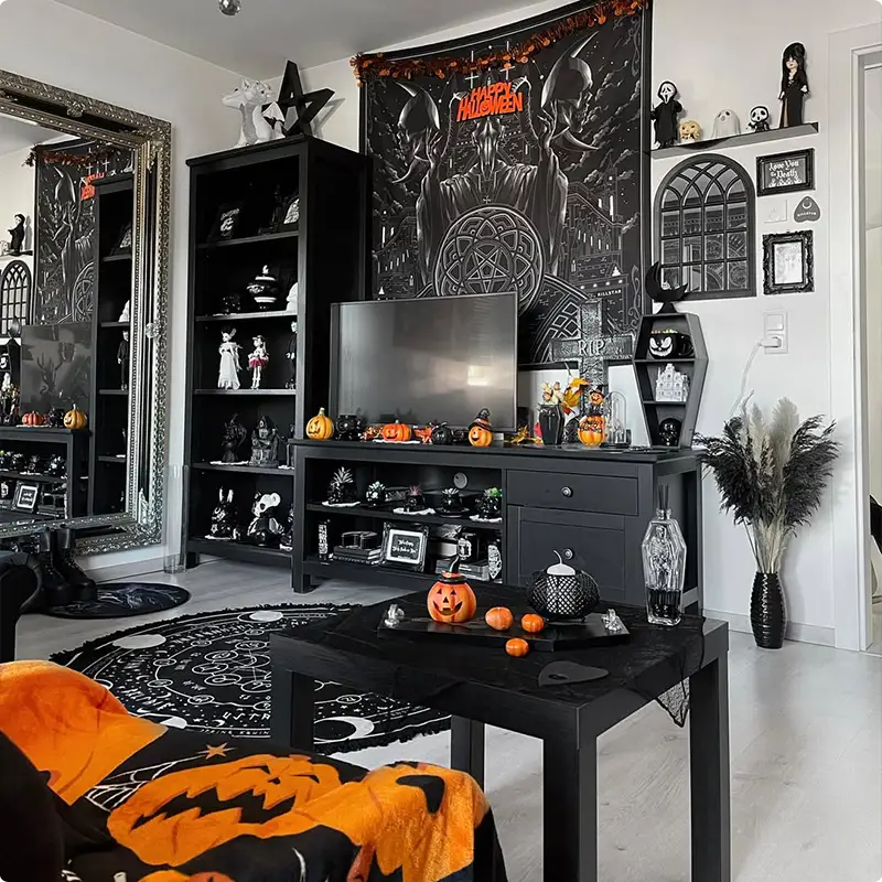 Add Halloween Flair to Your Already-Gothic Living Room