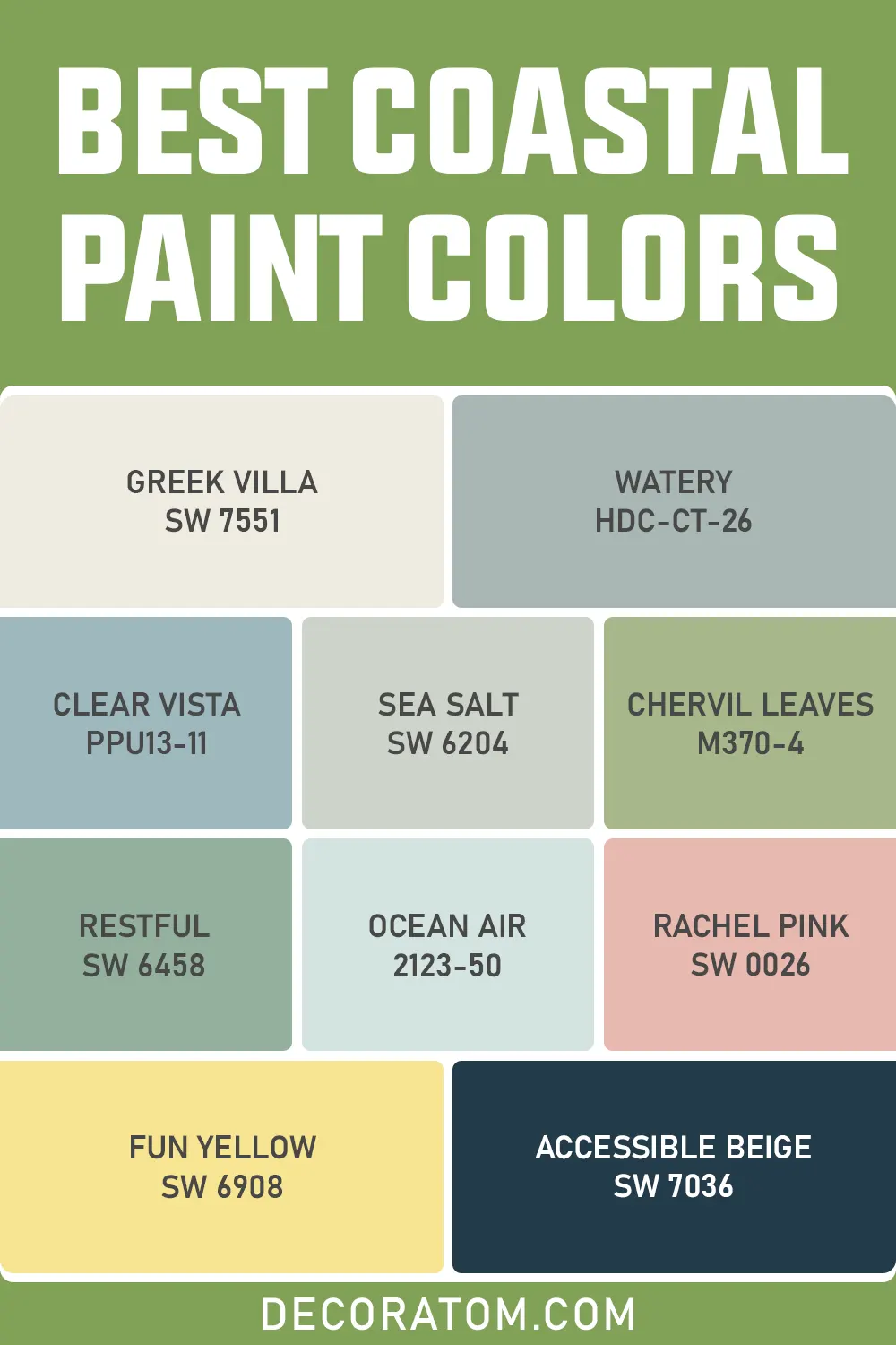Best Coastal Paint Colors