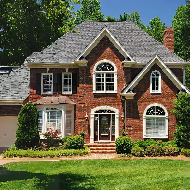Brick Facade with White Trim