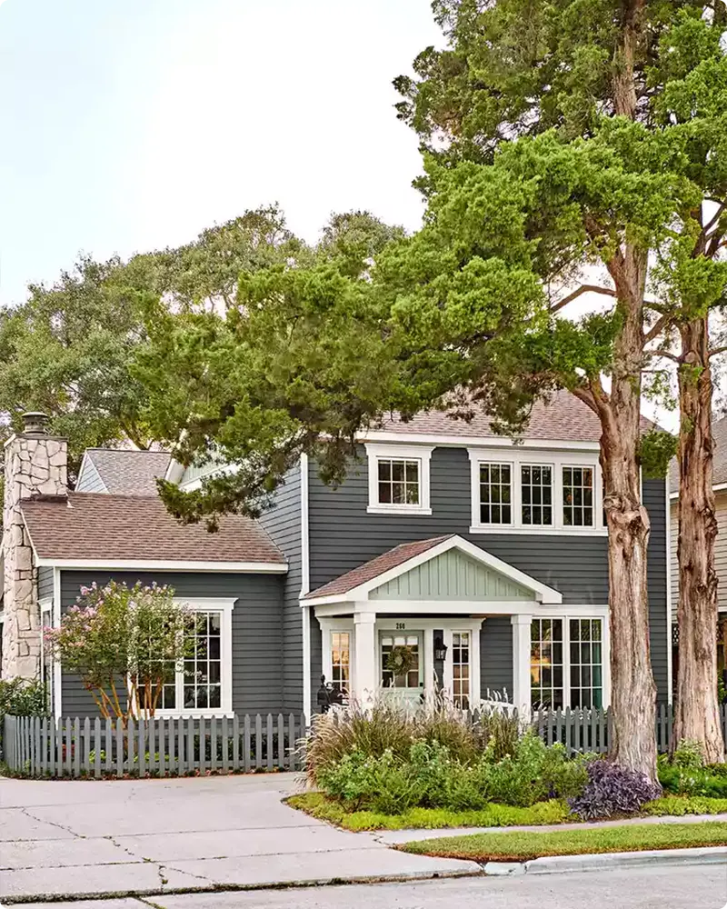 Brown Roof Charcoal Gray Color House