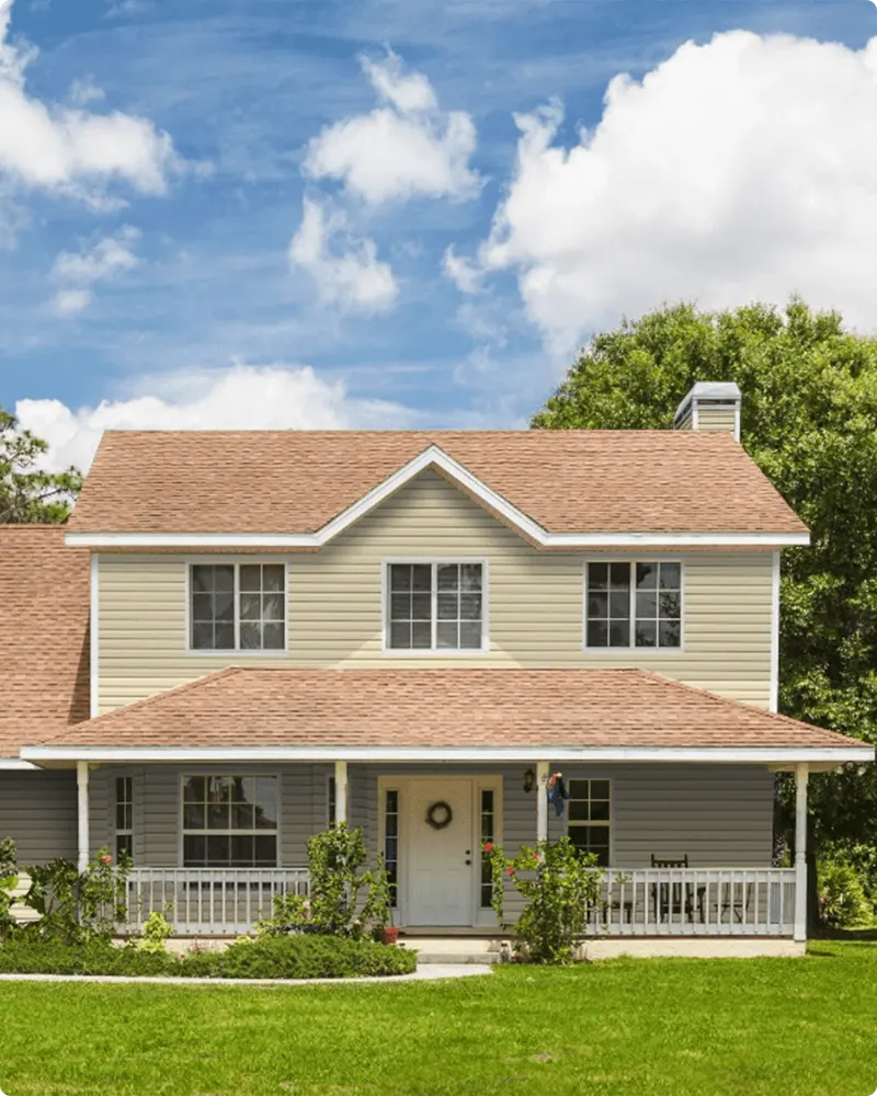 Brown Roof Cream Color House
