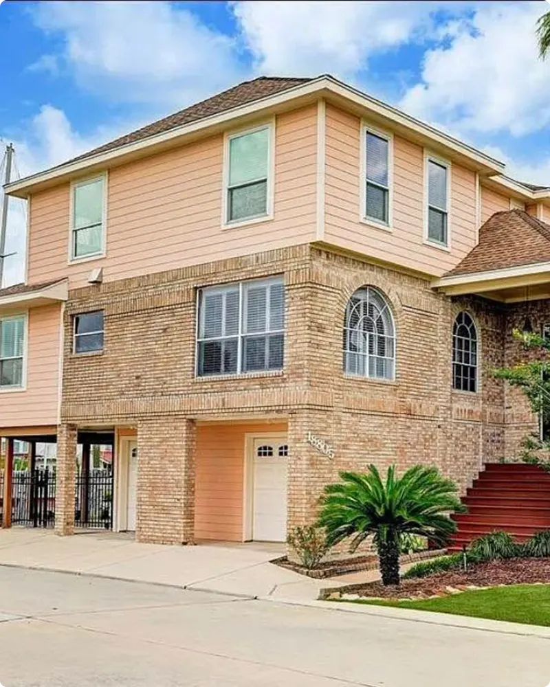 Brown Roof Pale Peach Color House