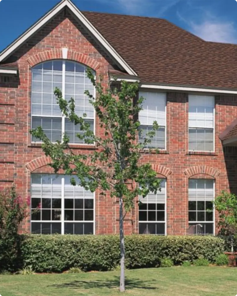 Brown Roof Red Brick House