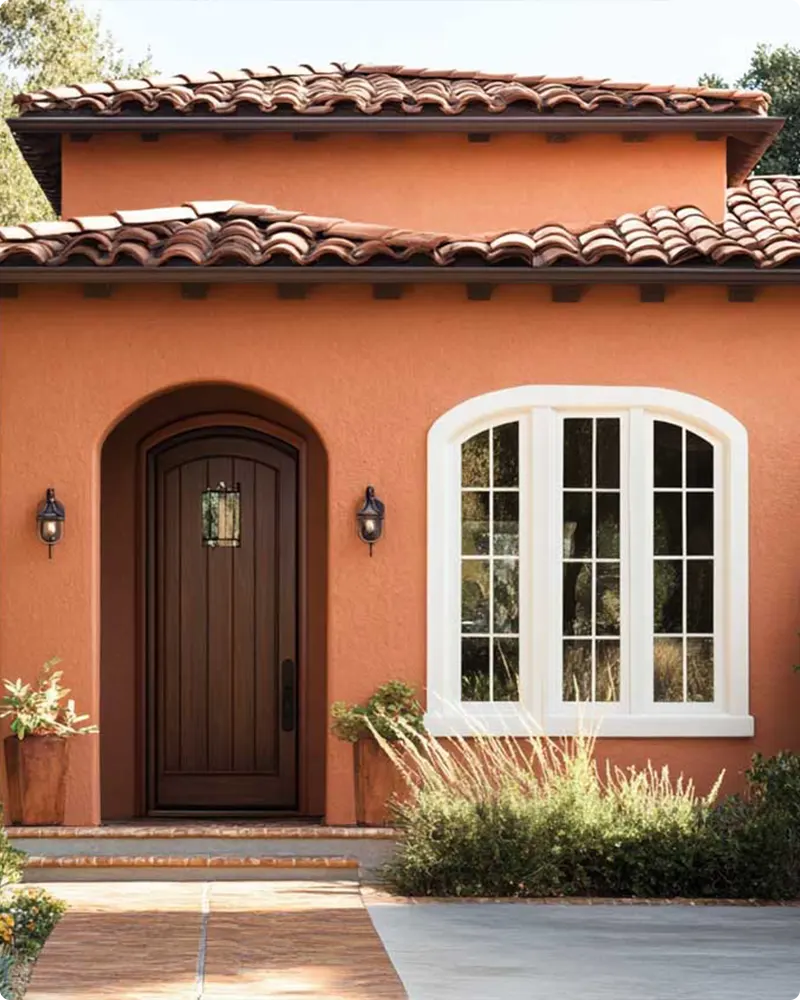 Brown Roof Warm Terracotta Color House
