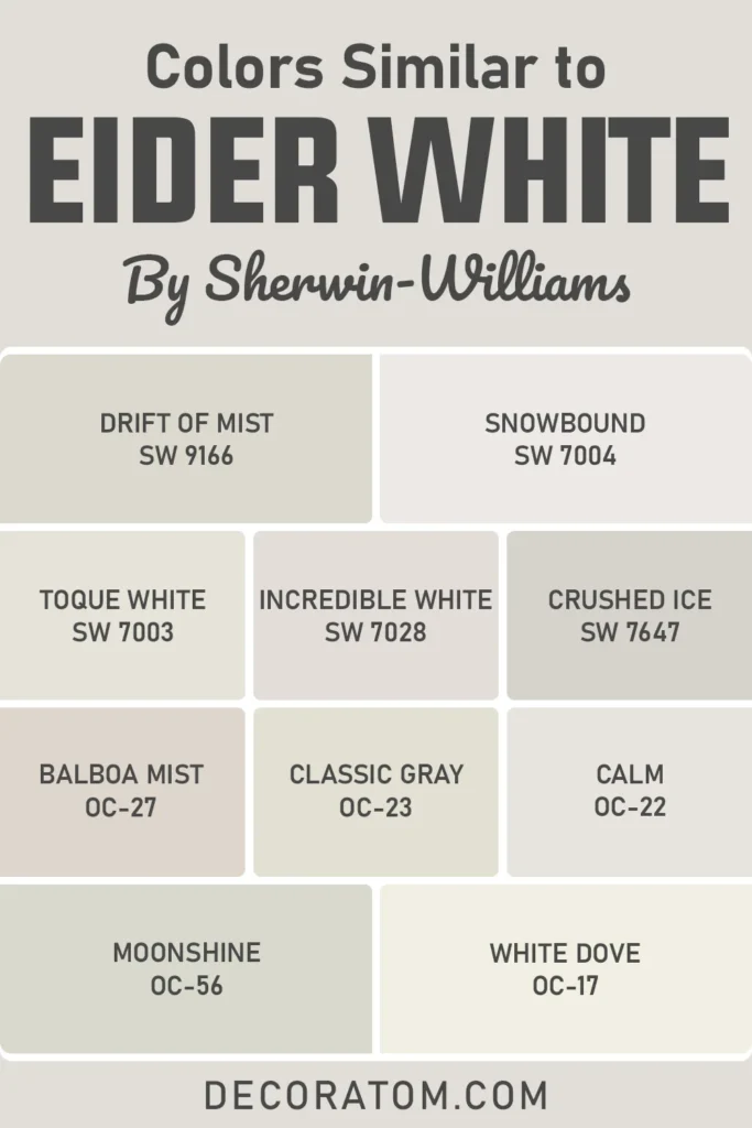 Colors Similar to Sherwin-Williams Eider White