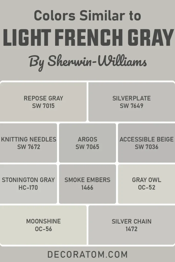 Colors Similar to Sherwin Williams Light French Gray SW 0055