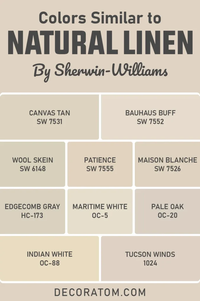 Colors Similar to Sherwin Williams Natural Linen SW 9109