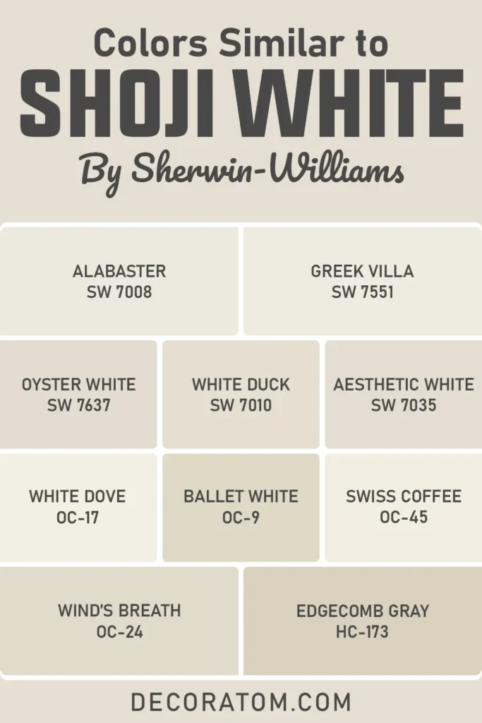 Colors Similar to Sherwin Williams Shoji White SW 7042
