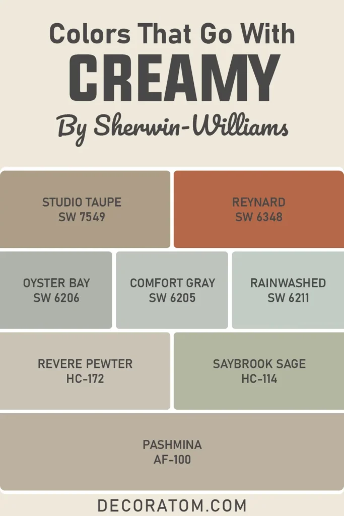 Colors that Go With Sherwin Williams Creamy SW 7012