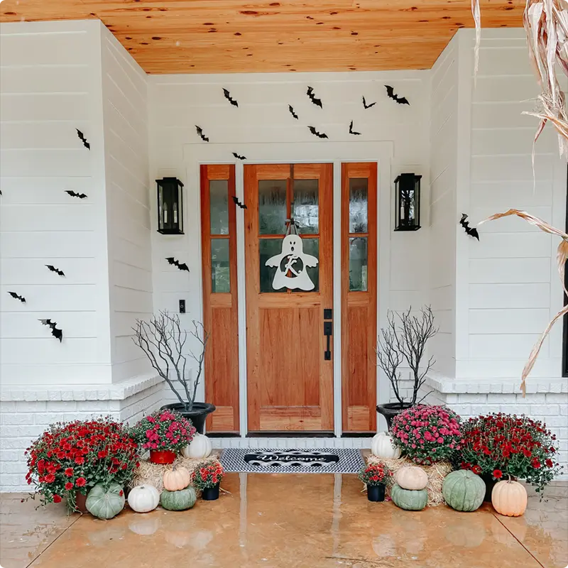 Flying Bats Taking Over the Door