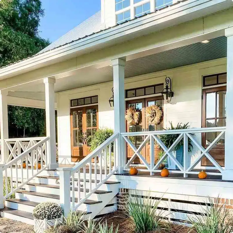 Front Porch with Railings