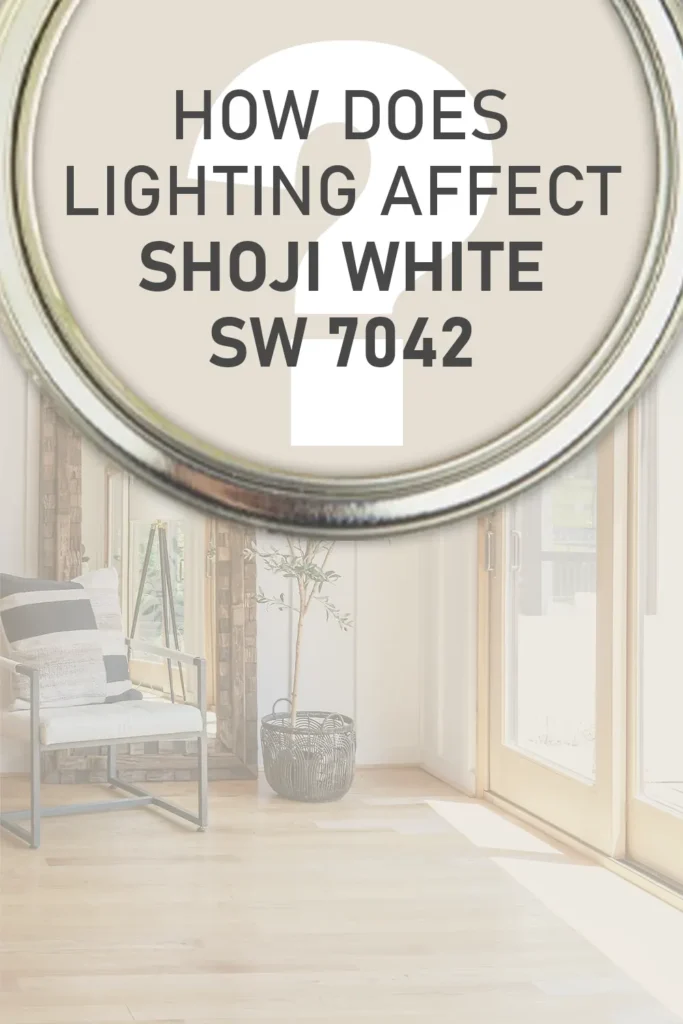 How does lighting affect Sherwin-Williams Shoji White