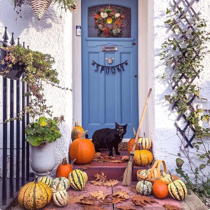 Pumpkins, a Black Cat, and All the Halloween Charm