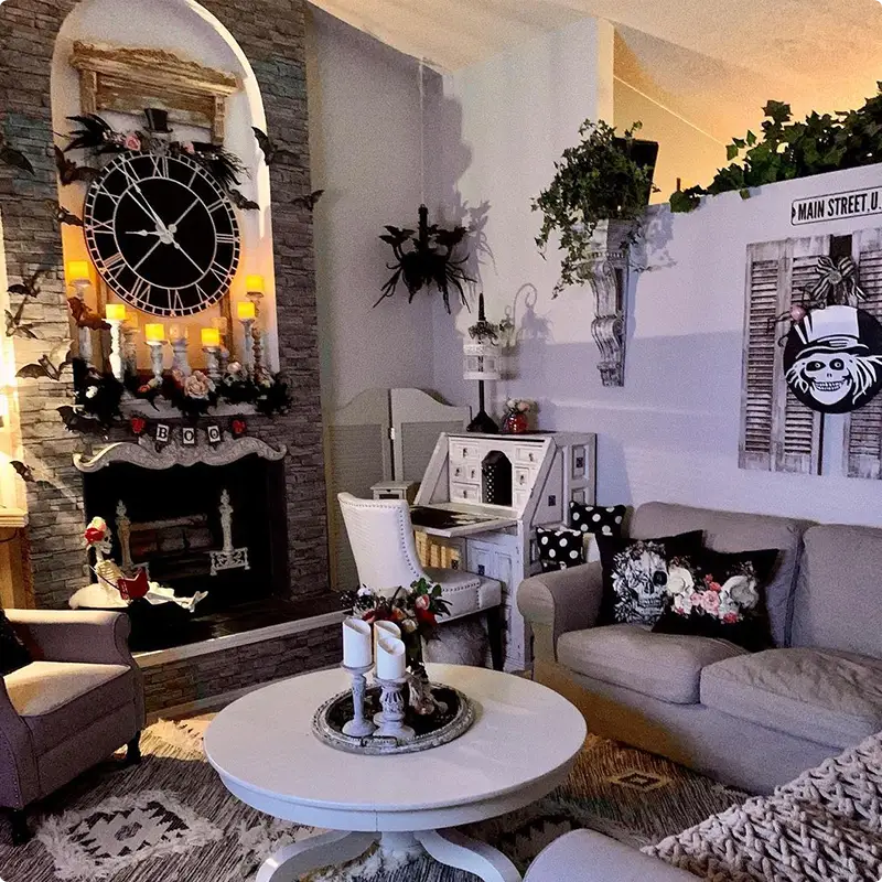 Turn Your Fireplace into a Gothic Halloween Statement