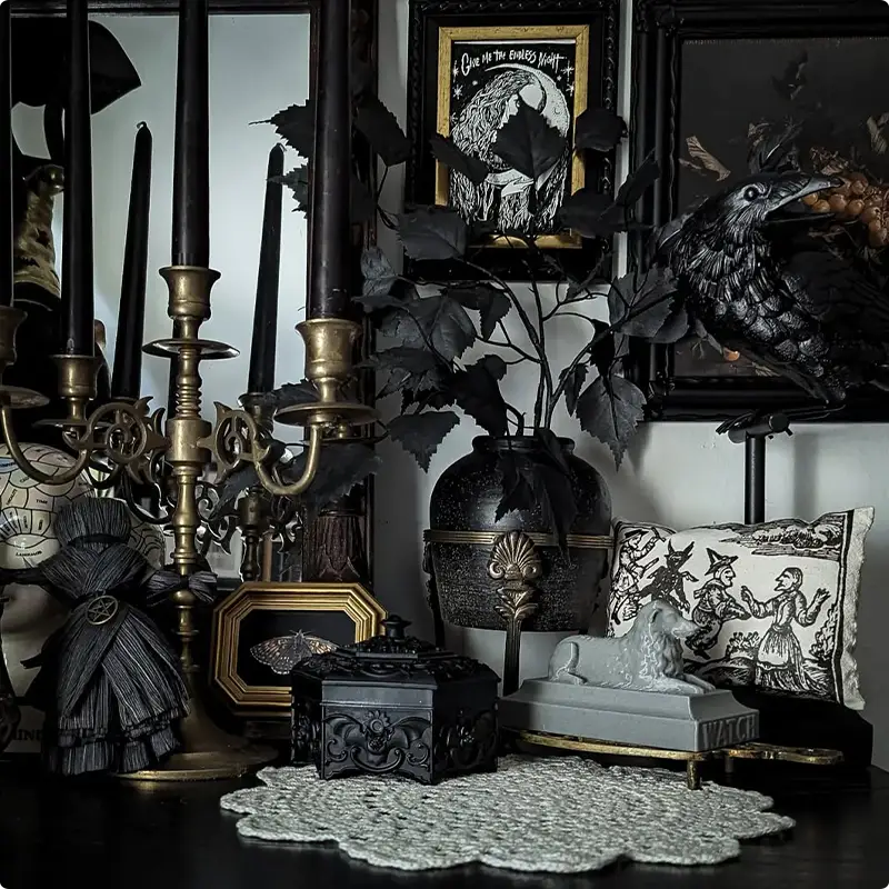 Use Dark Candles and Vintage Decor for a Timeless Gothic Look