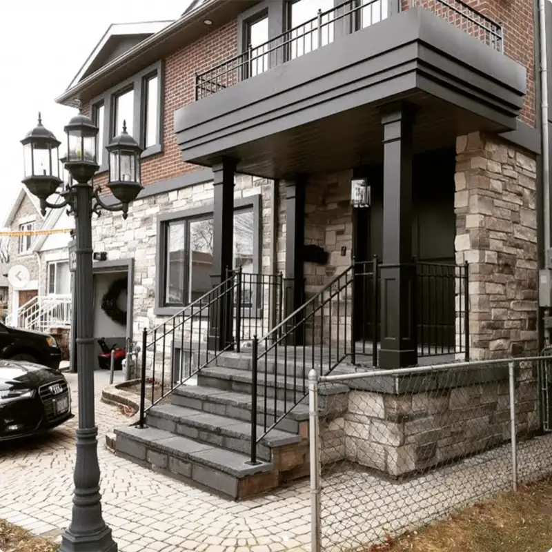 Black Metal Cable Railing Bringing Sleek Style to a Large Home