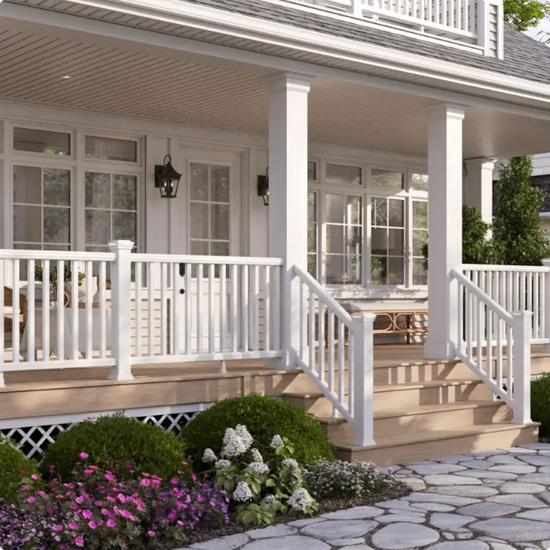 Cottage-Core Dreams With White Spindle Porch Rails