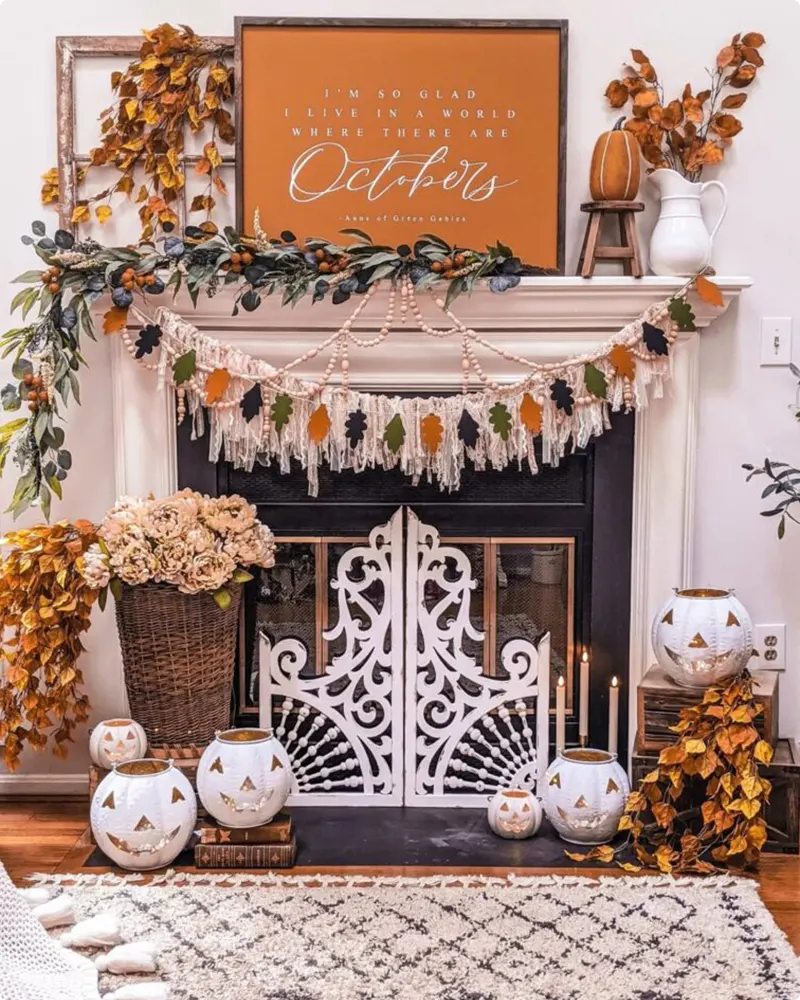 Cozy Neutrals Paired with Playful Pumpkin Whimsy