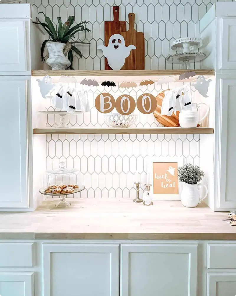 Cute Ghost Cutouts in the Kitchen