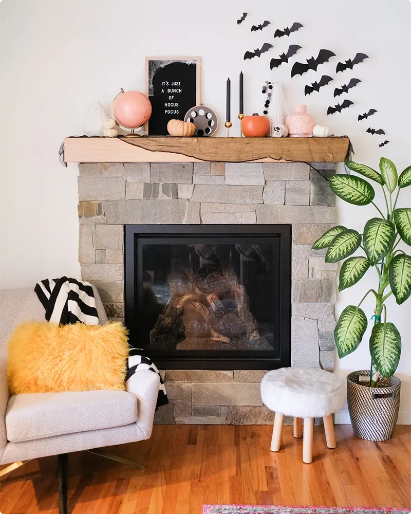 Decorate Your Fireplace With Paper Bats