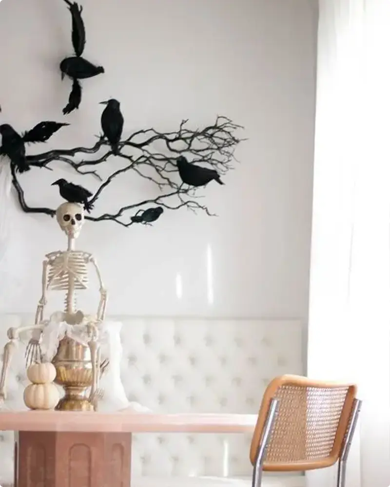 Edgy Halloween Vibes: Skeletons, Metallics & Moody Natural Touches
